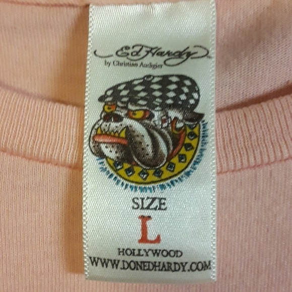 👹SOLD👹Ed Hardy Christian Audigier Top Womens LG - Picture 7 of 7